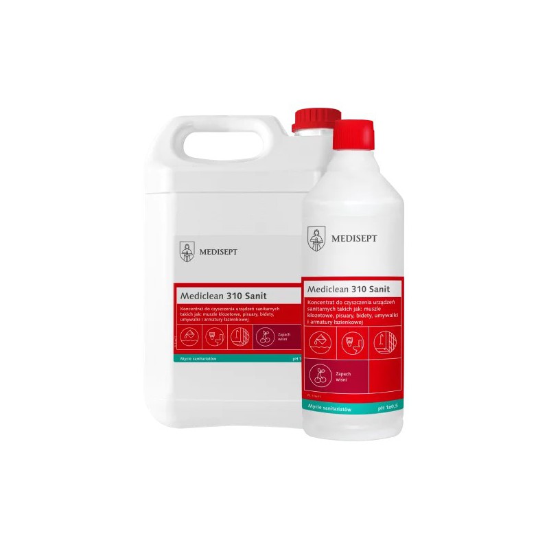 Mediclean 310 Sanit Wiśnia - preparat do powierzchni sanitarnych - 5L Mediclean 310 Sanit Wiśnia - preparat do powierzchni sanitarnych - 5L