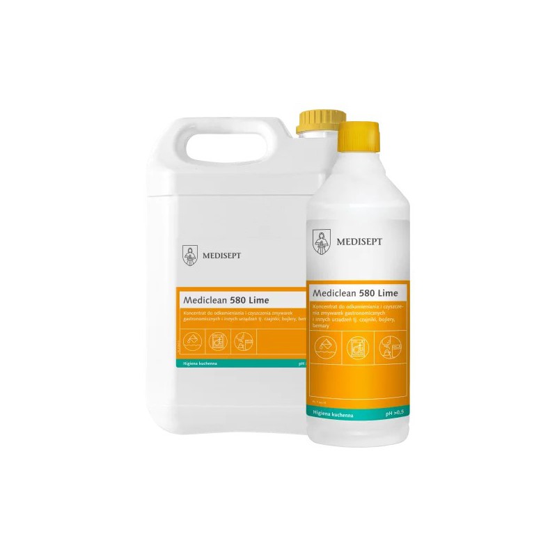 Mediclean 580 Lime - koncentrat czyszczący i odkamieniający do zmywarek - 1L Mediclean 580 Lime - koncentrat czyszczący i odkamieniający do zmywarek - 1L